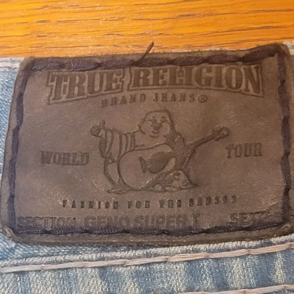 True Religion Geno Super T Mens Straight Jeans Blue 100% Cotton USA Made Size 36